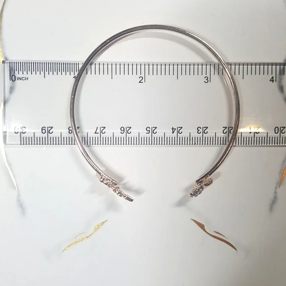 Gold Tone Love and Crystal Heart Cuff Bracelet - Picture 4 of 5